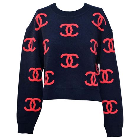 chanel sweater coat|authentic chanel logo sweater.